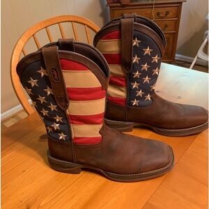 DURANGO Rebel Men's Steel Toe American Flag Western Boots Size 9.5